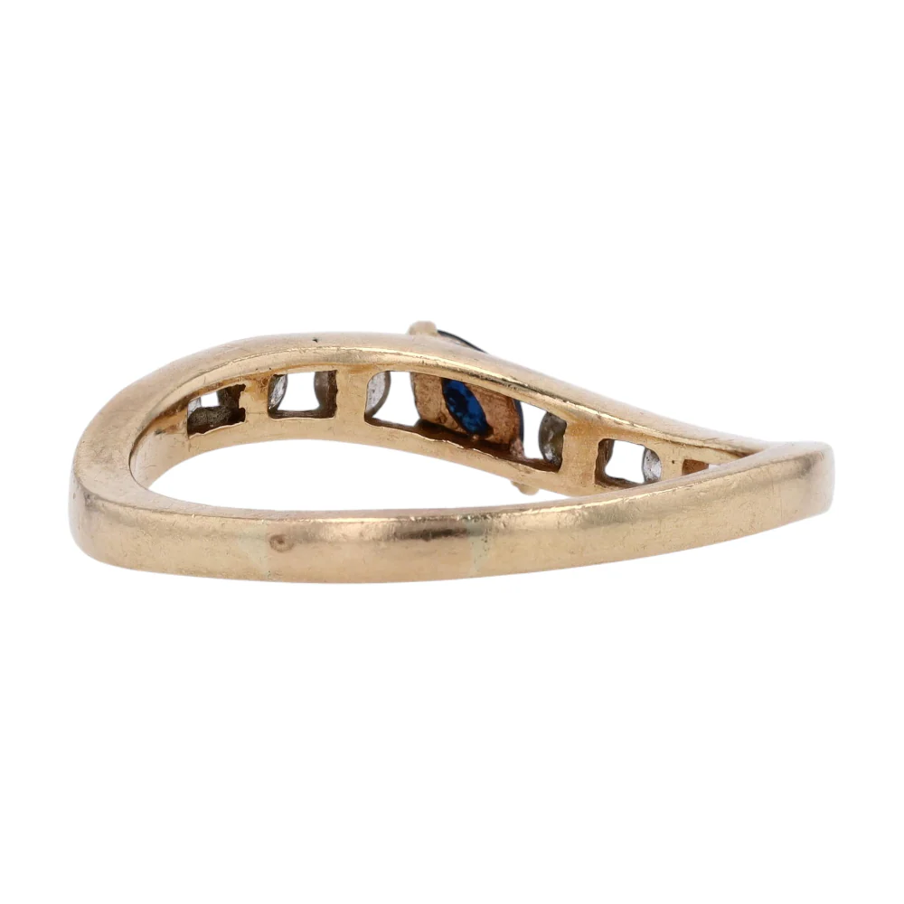 14K Yellow Gold Sapphire Band Ring - Image 3