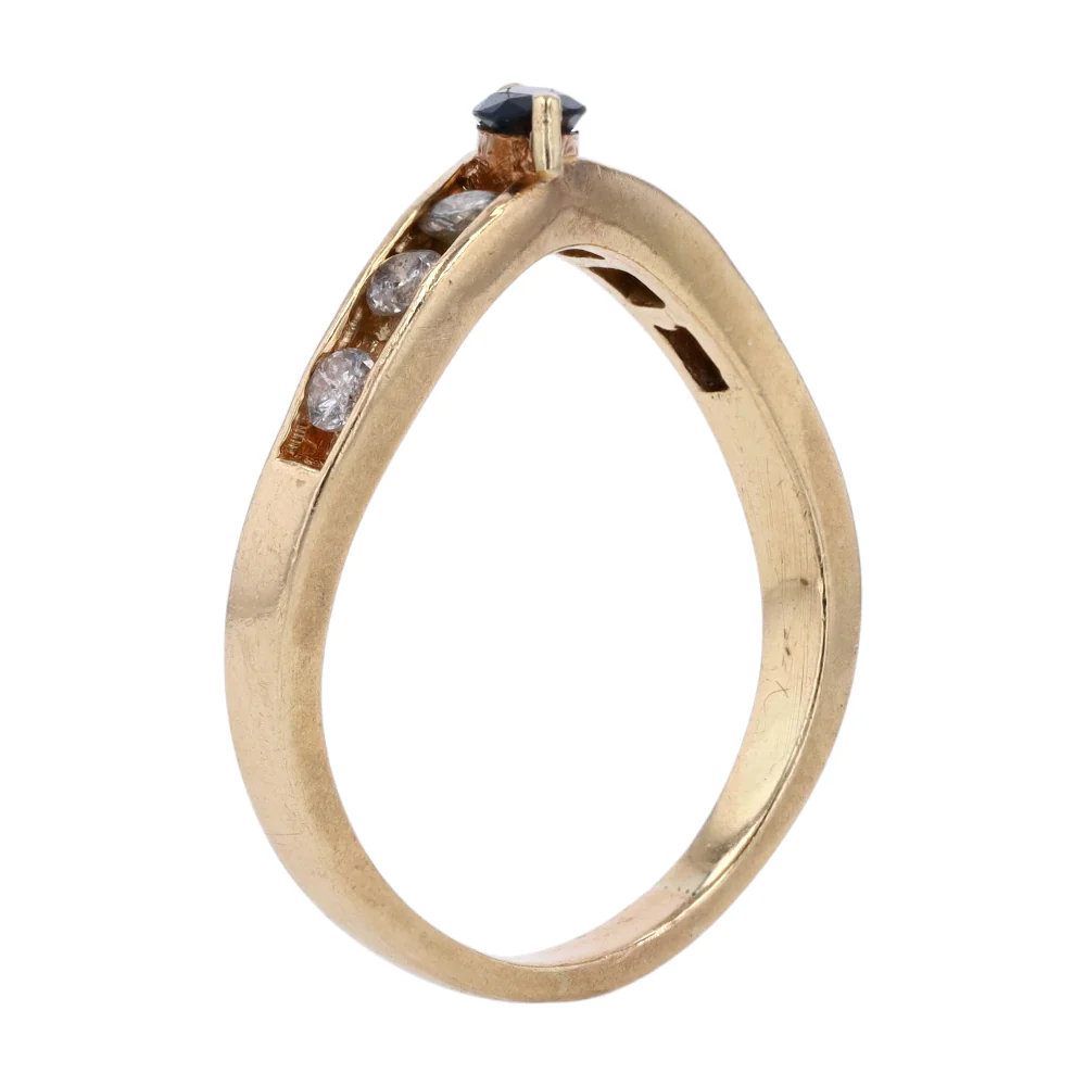 14K Yellow Gold Sapphire Band Ring - Image 5