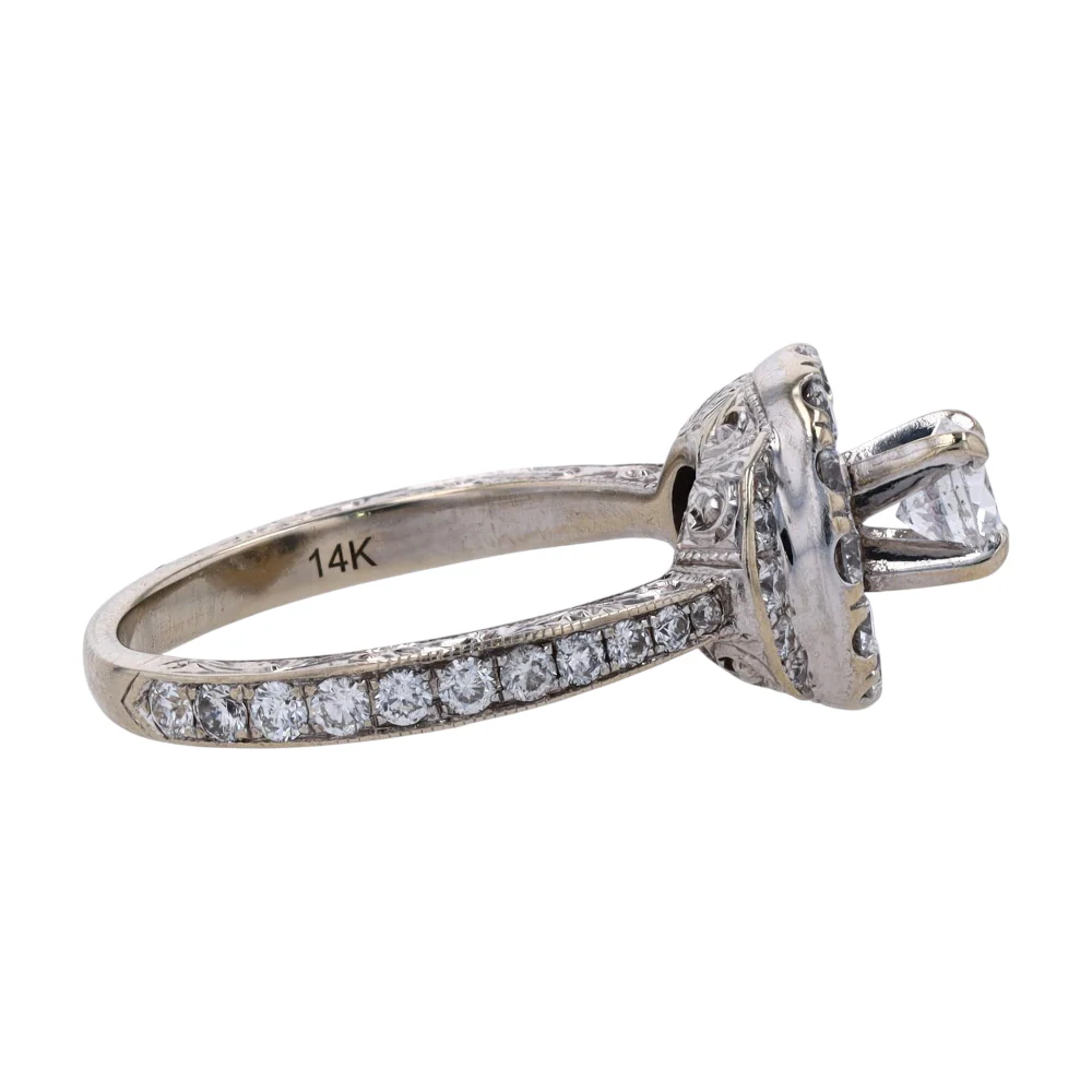 3/4 ctw 14K White Gold Diamond Engagement Ring - Image 4