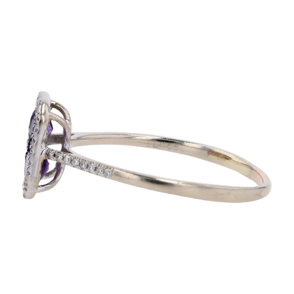 14K White Gold Amethyst Fashion Ring - Image 2