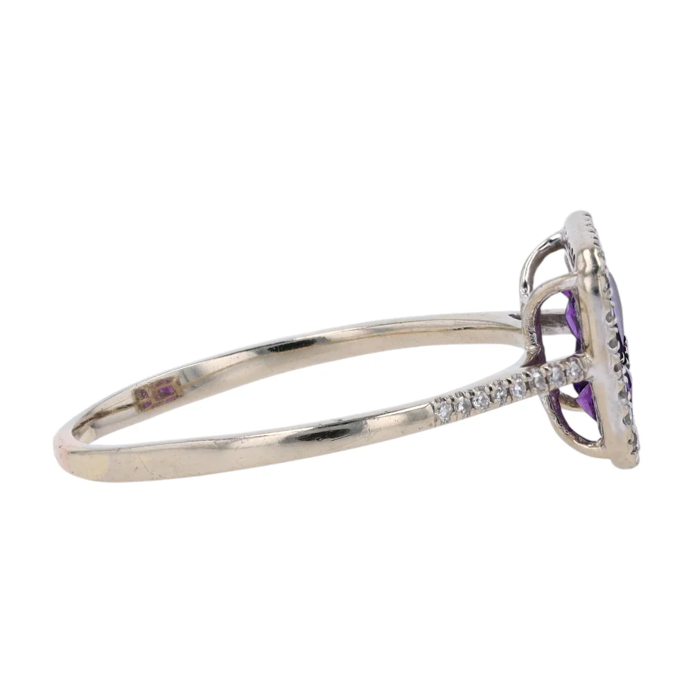 14K White Gold Amethyst Fashion Ring - Image 4