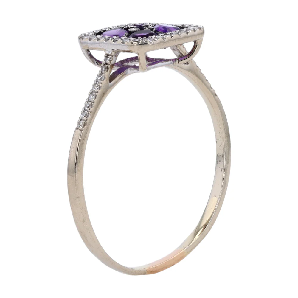 14K White Gold Amethyst Fashion Ring - Image 5