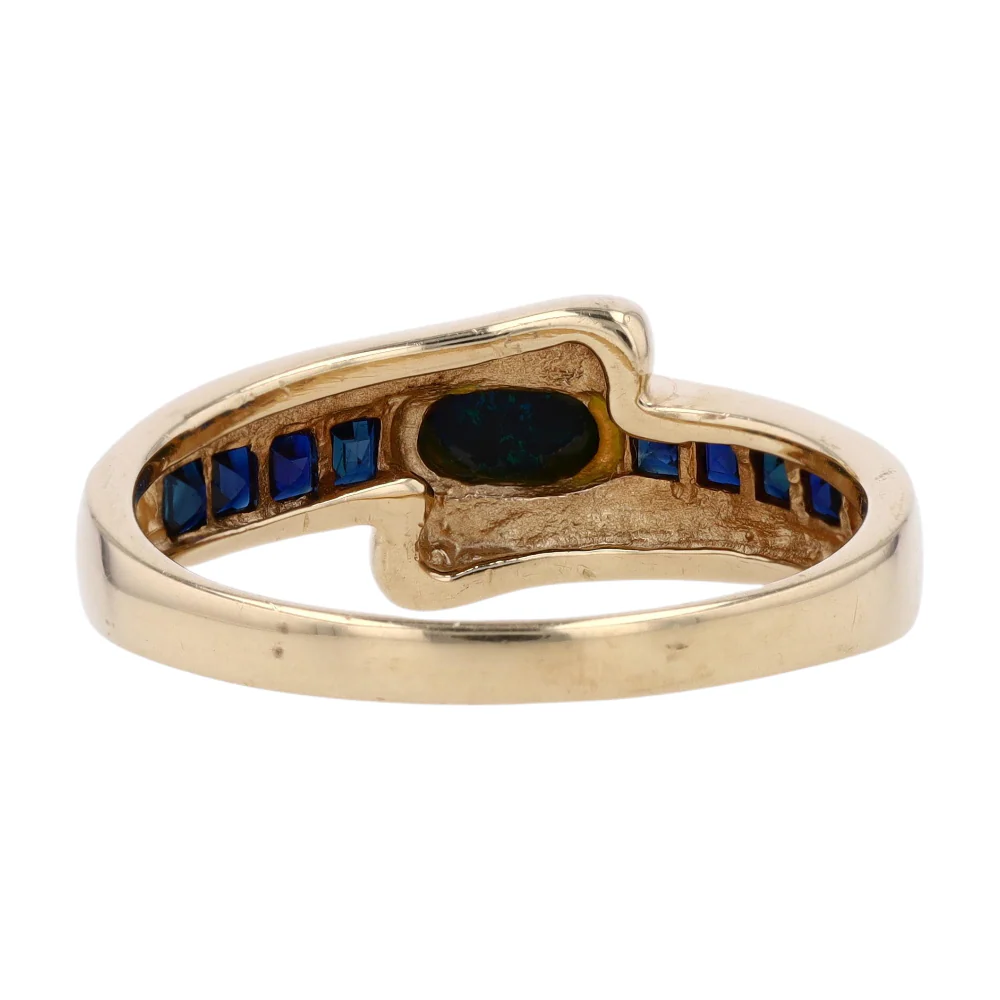 14K Yellow Gold Opal Band Ring - Image 3