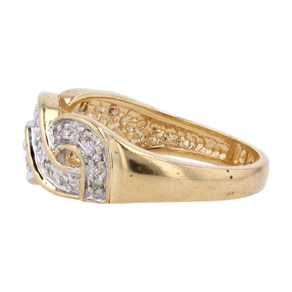 14K Two-Tone Gold Diamond Band Ring - Image 2