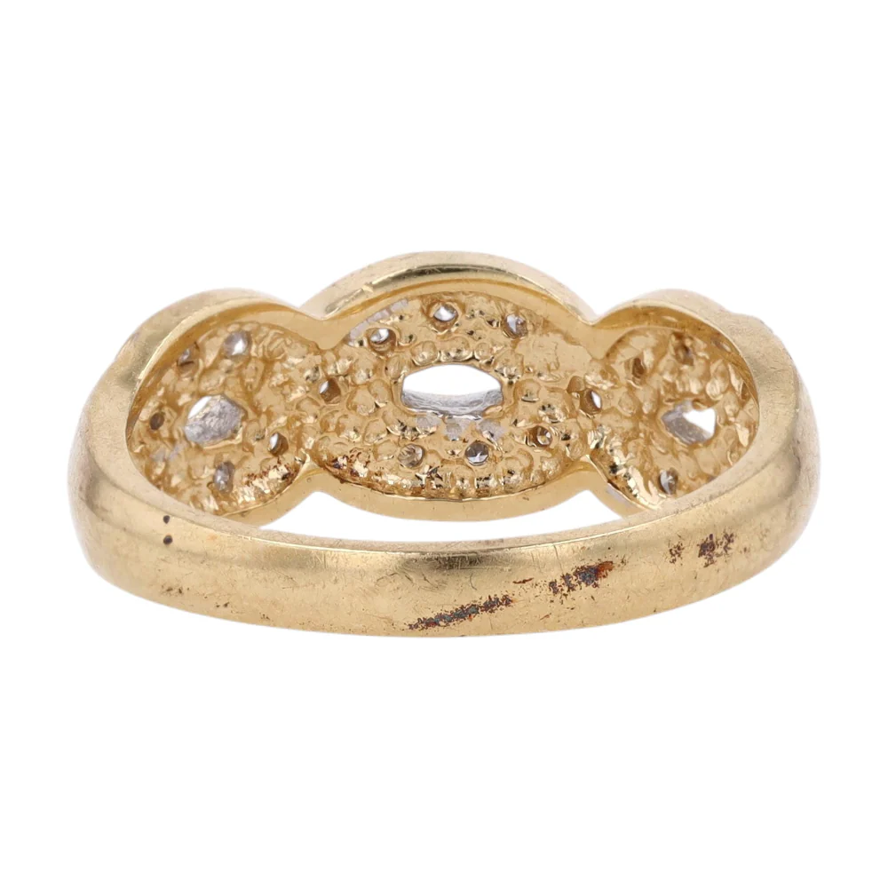 14K Two-Tone Gold Diamond Band Ring - Image 3