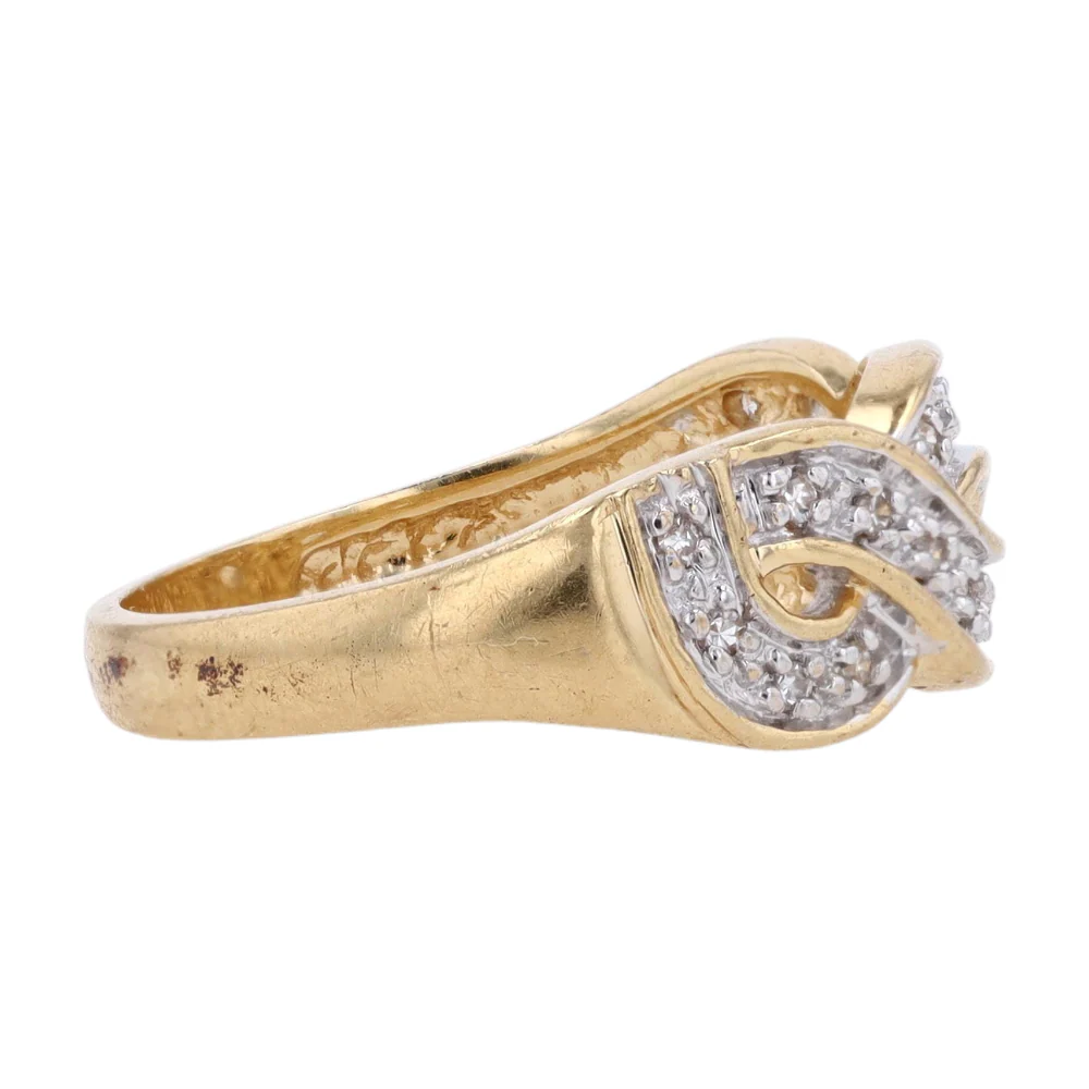 14K Two-Tone Gold Diamond Band Ring - Image 4