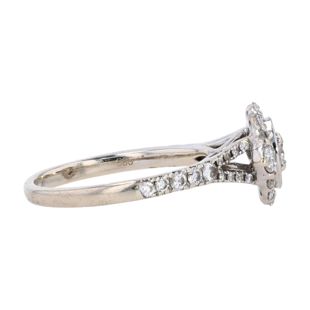 1/2 ctw 14K White Gold Diamond Engagement Ring - Image 4