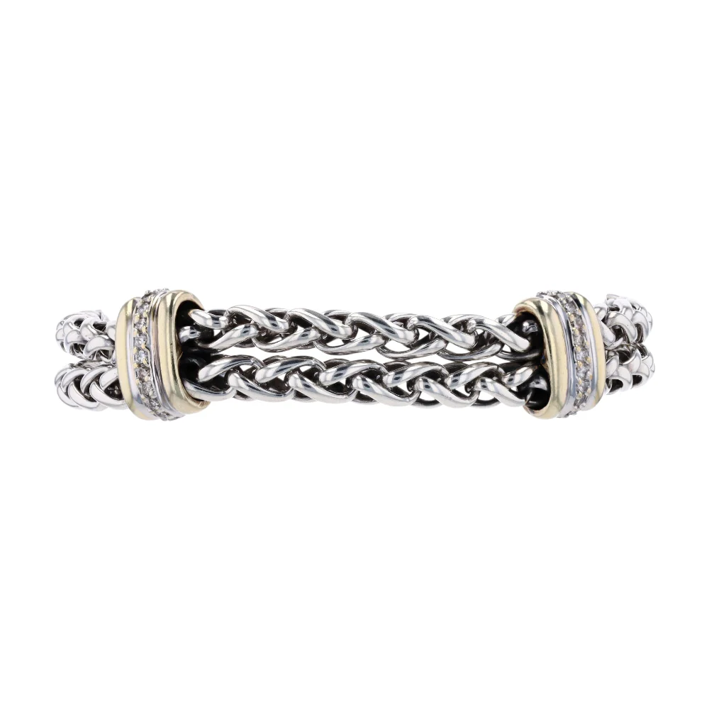 18K Sterling Silver Diamond Chain Bracelet