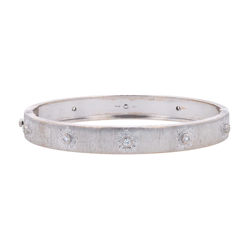 1/2 ctw 18K White Gold Diamond Bangle Bracelet