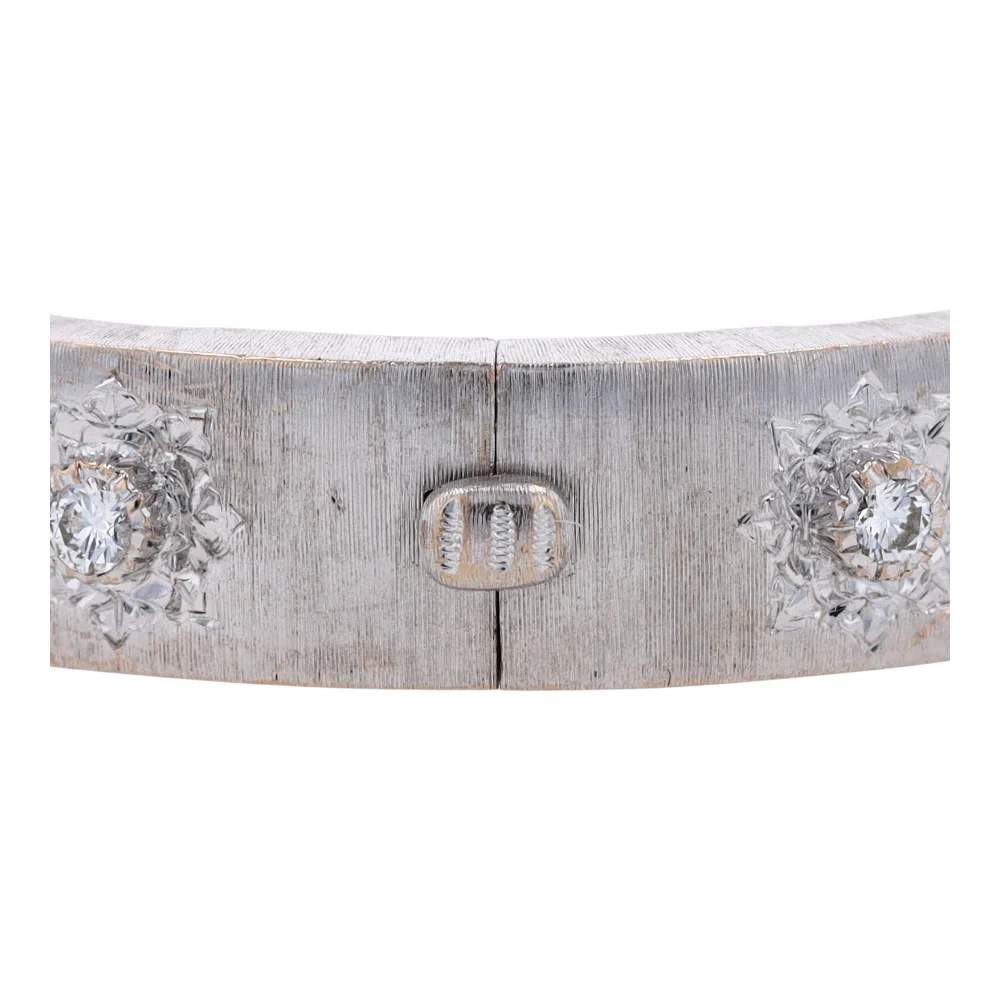 1/2 ctw 18K White Gold Diamond Bangle Bracelet - Image 3