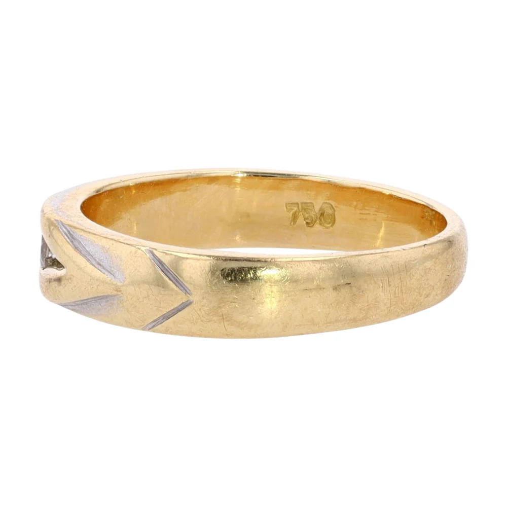 18K Yellow Gold Diamond Band Ring - Image 2
