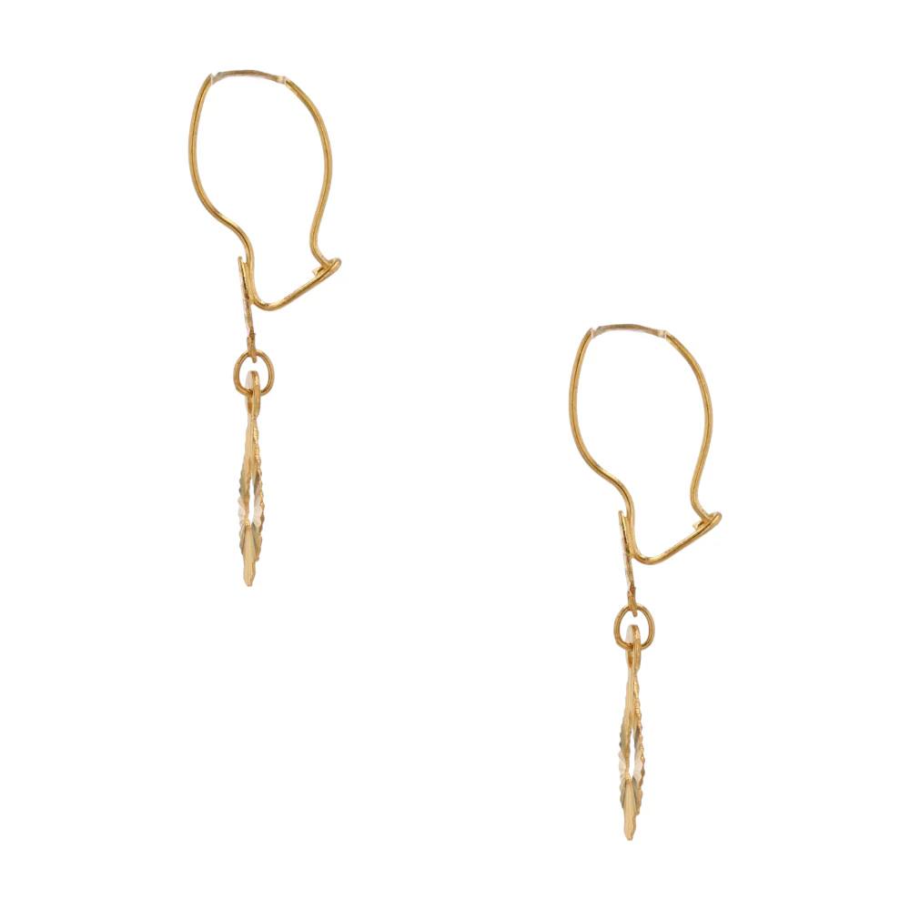 21K Yellow Gold Dangle Earrings - Image 2