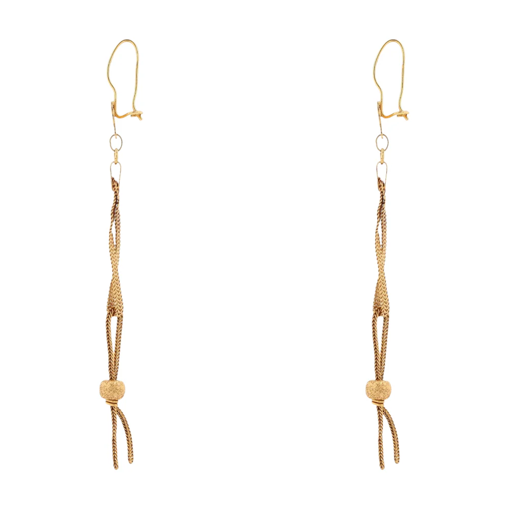 21K Yellow Gold Dangle Earrings - Image 2