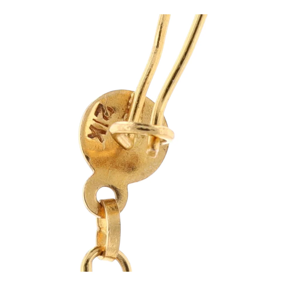 21K Yellow Gold Dangle Earrings - Image 3