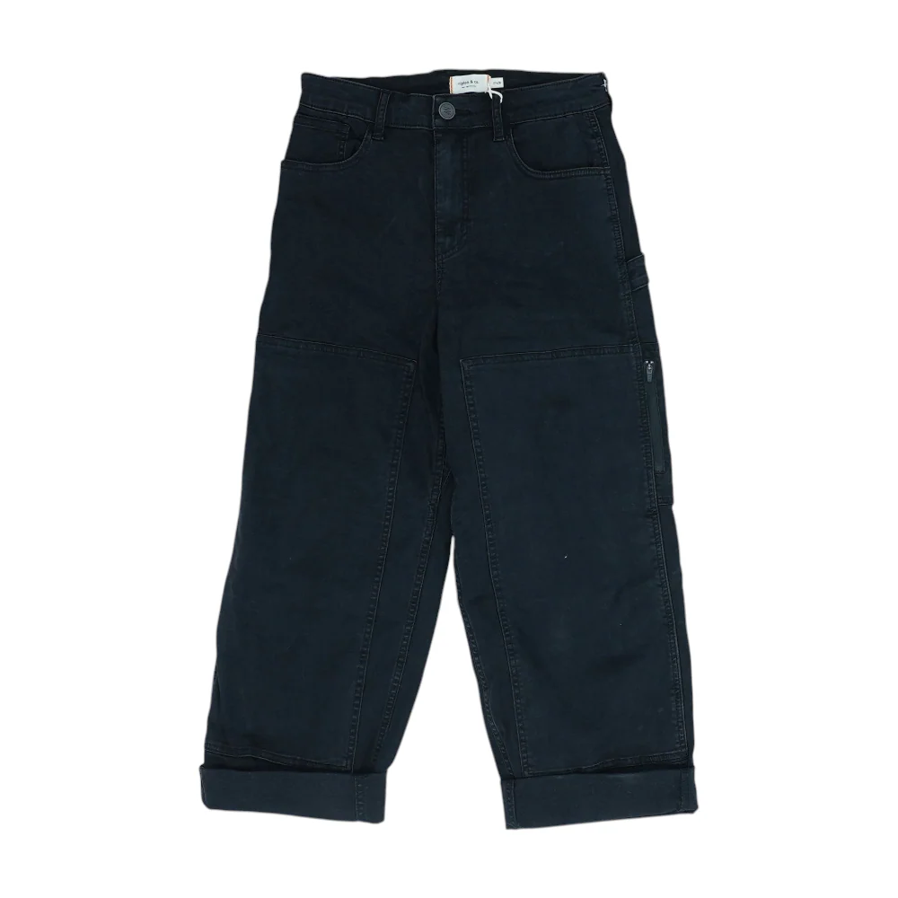 Black Solid 5-Pocket Capris