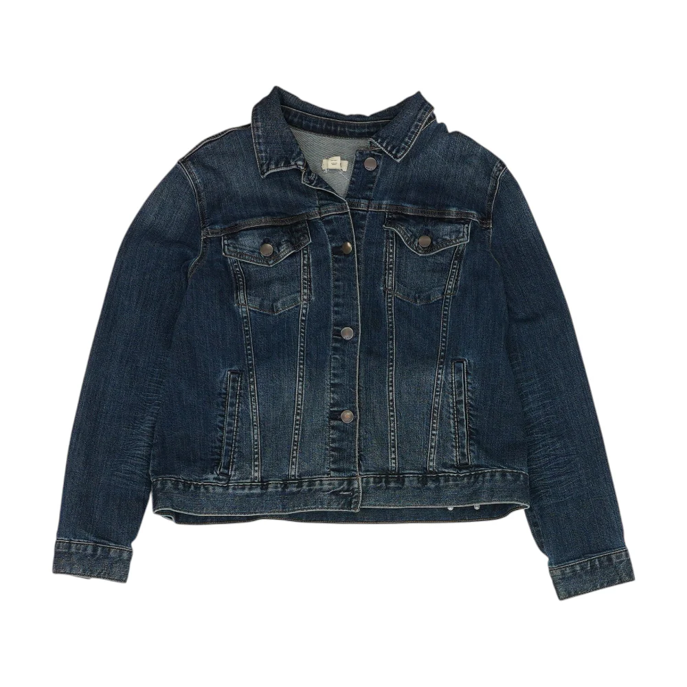 Blue Solid Denim Jacket