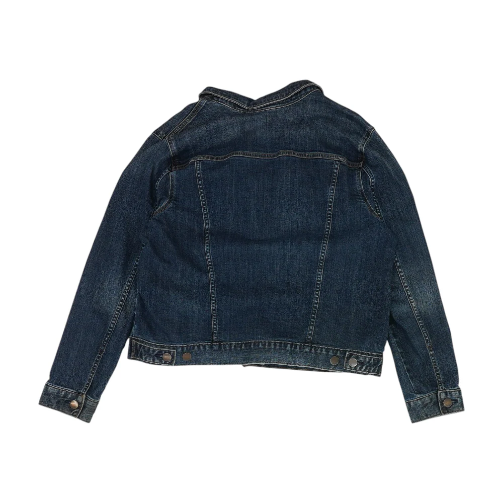 Blue Solid Denim Jacket - Image 2