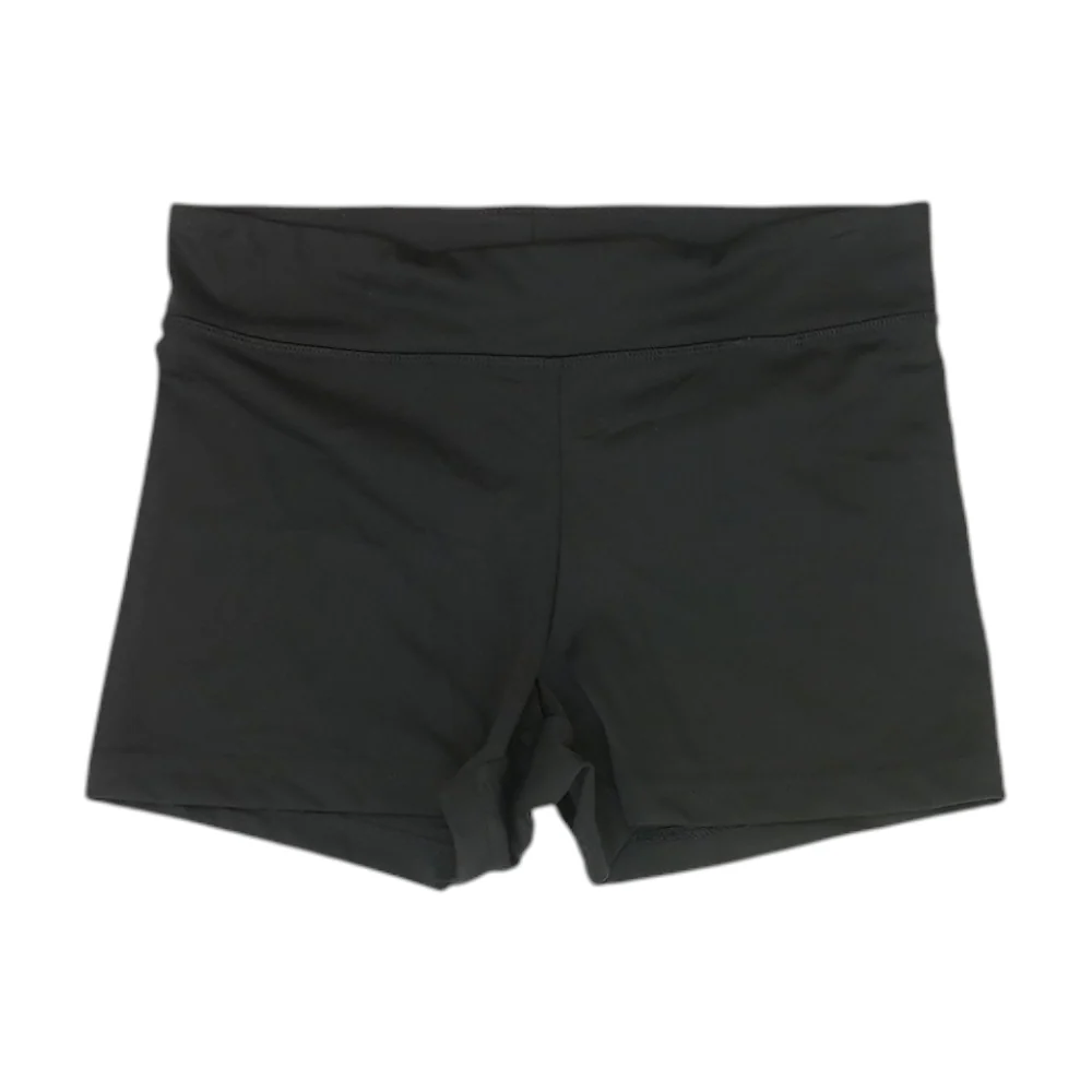 Black Solid Active Shorts