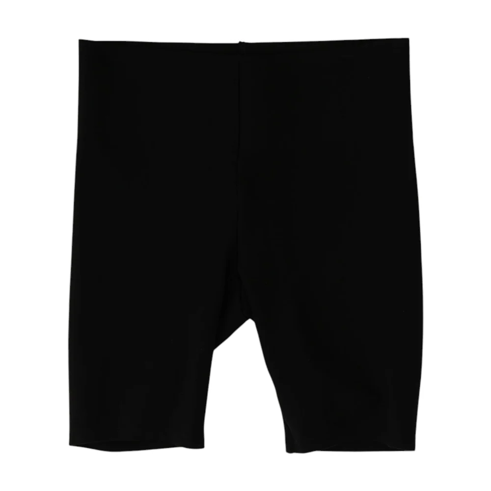Black Solid Active Shorts