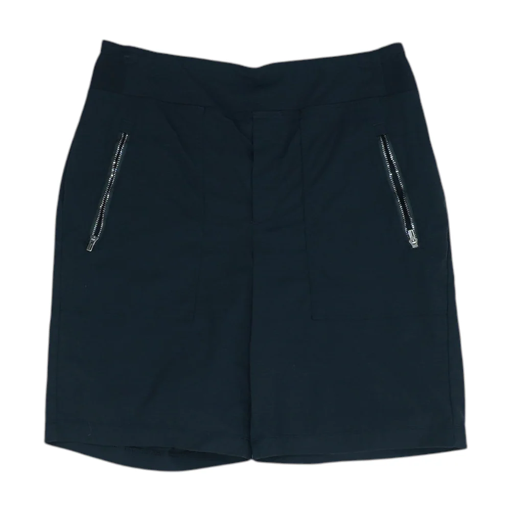 Black Solid Active Shorts