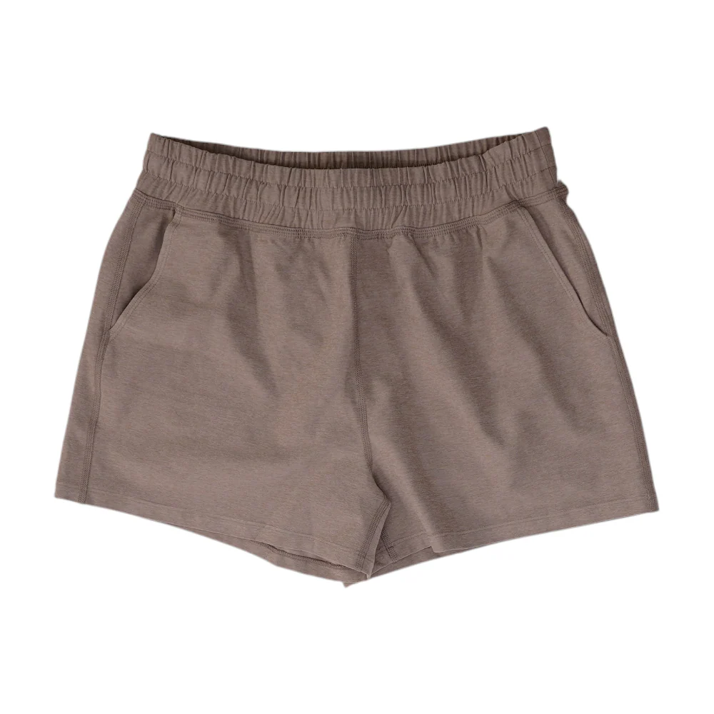 Beige Solid Active Shorts