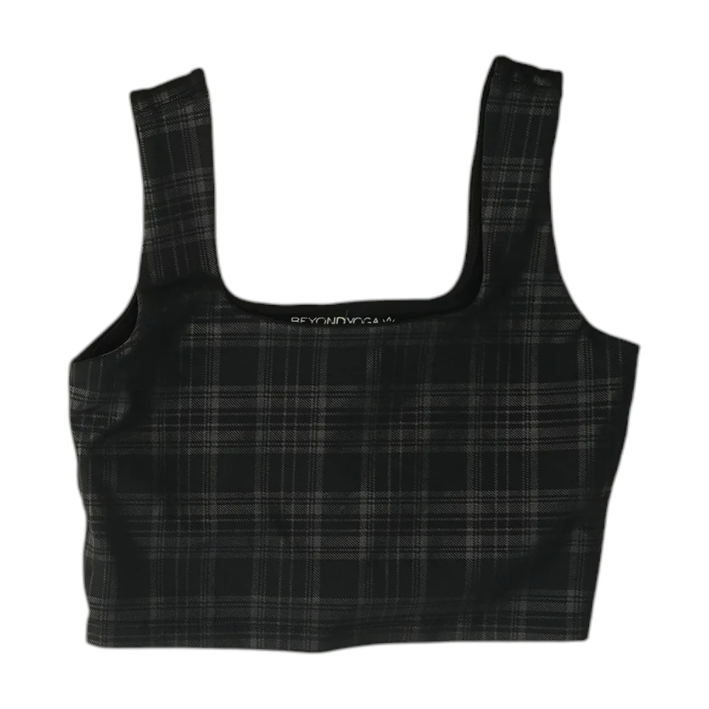 Black Plaid Active T-Shirt