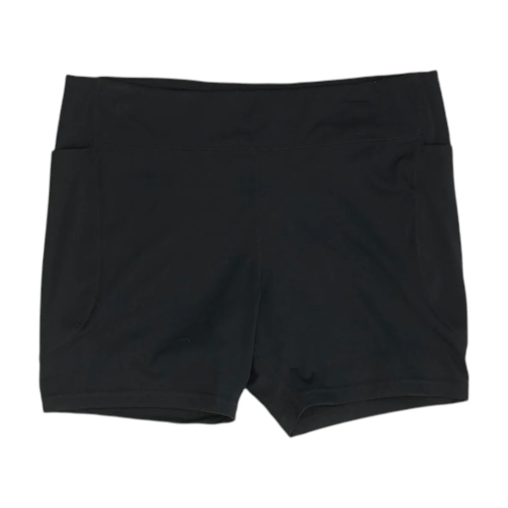 Black Solid Active Shorts