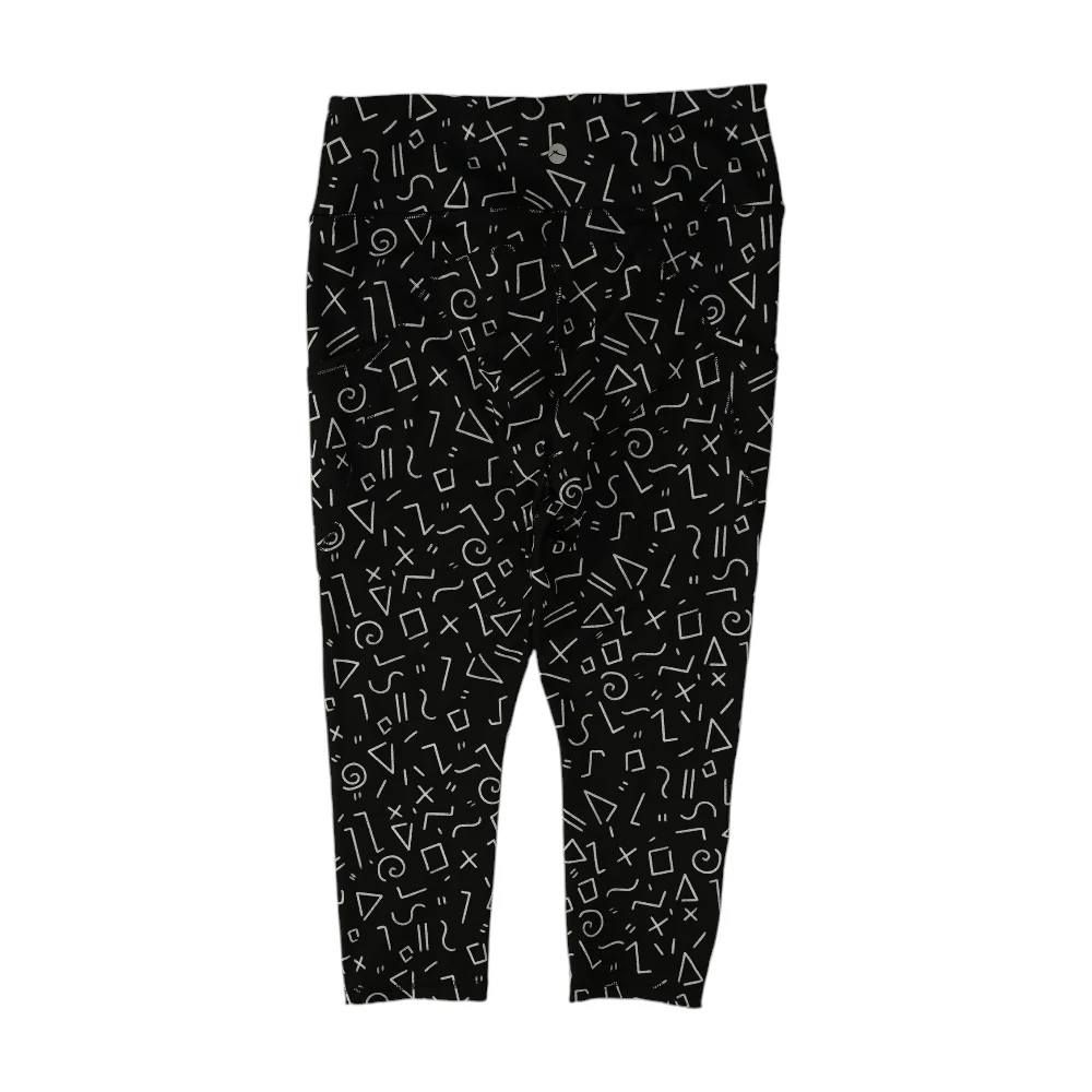 Black Graphic Active Leggings - Image 2