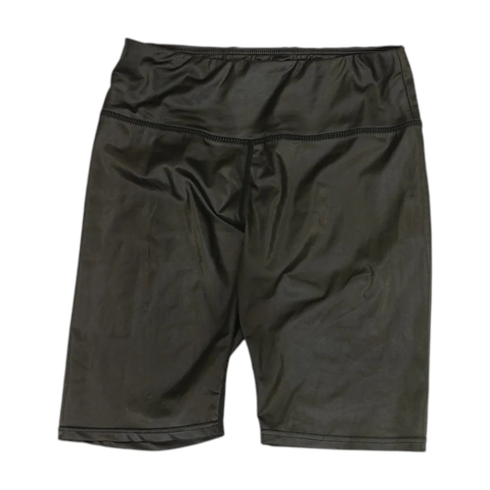 Black Solid Active Shorts