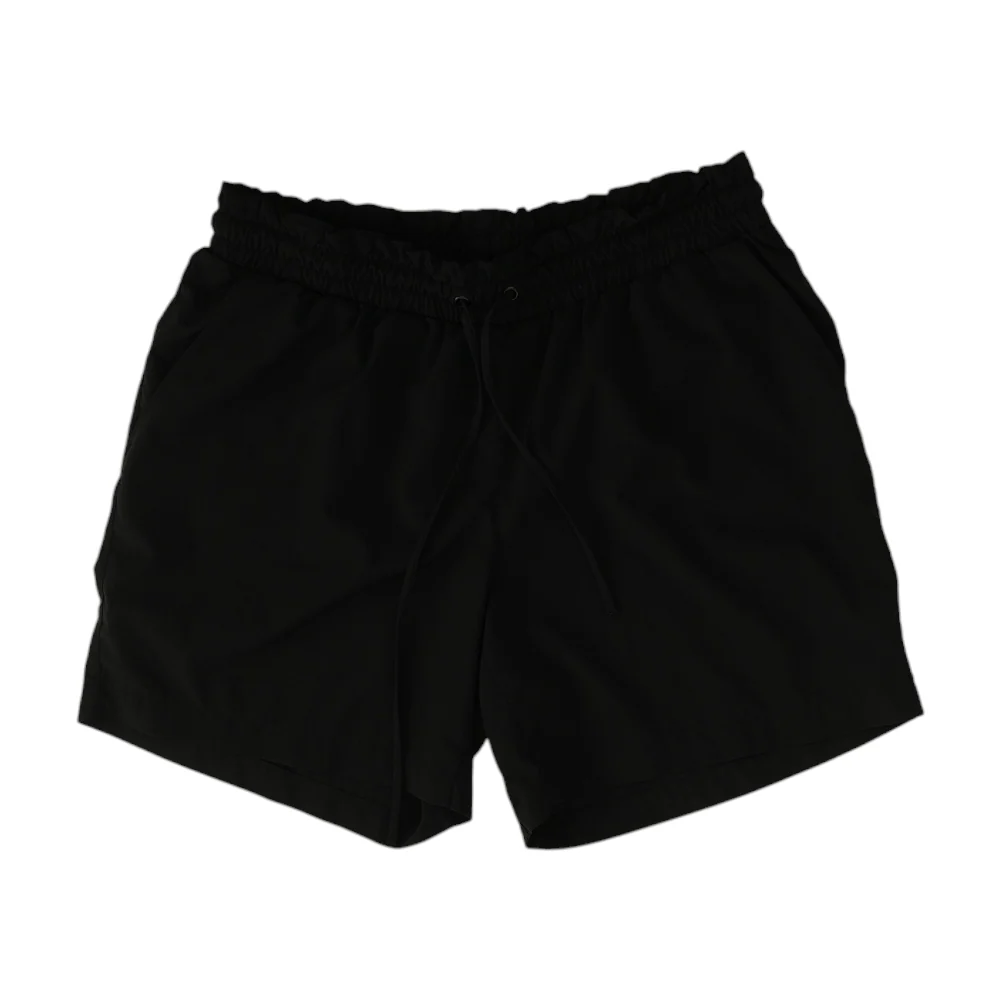 Black Solid Active Shorts