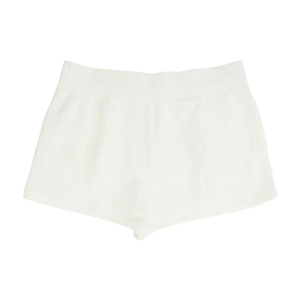 White Solid Active Shorts - Image 2