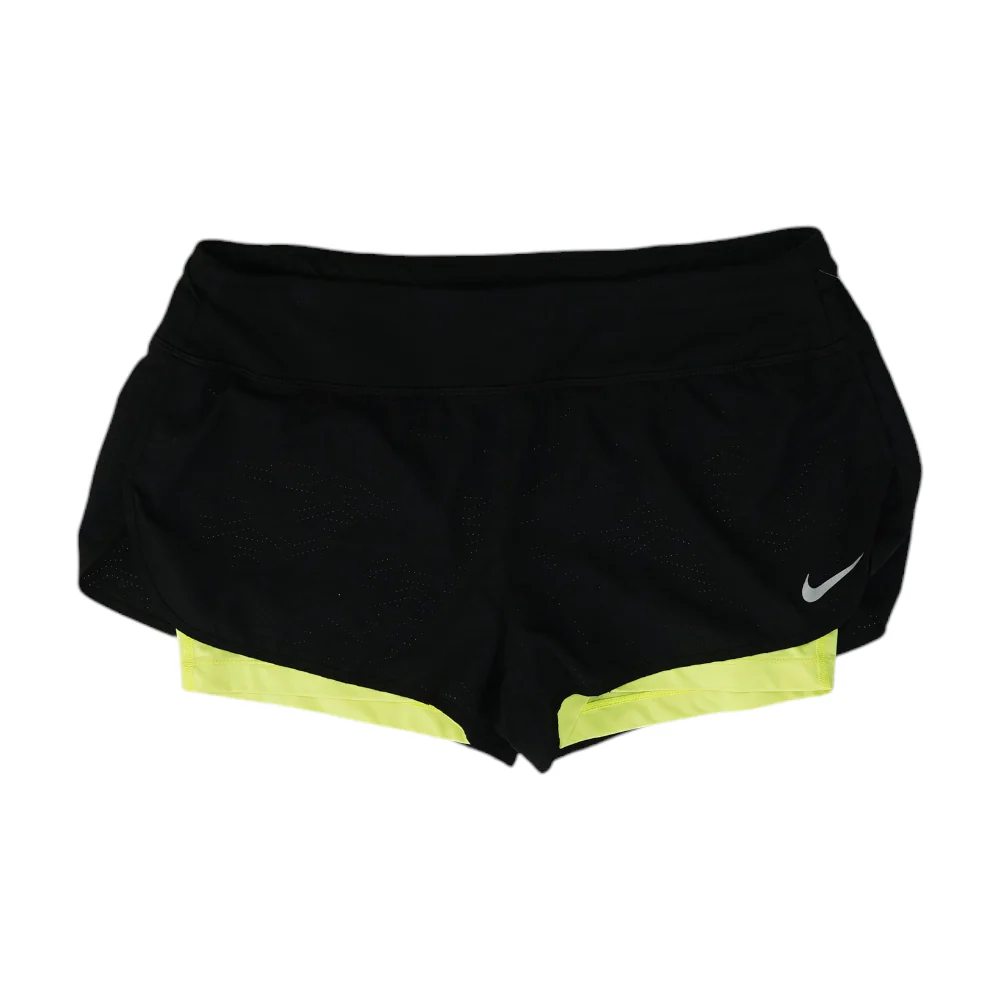 Black Solid Active Shorts