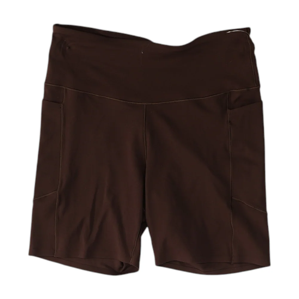 Brown Solid Active Shorts