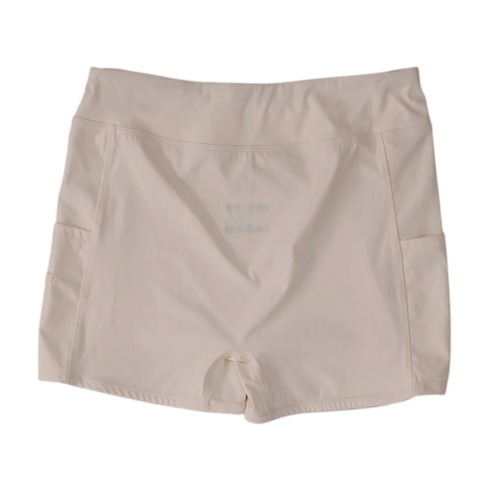 White Solid Active Shorts - Image 2