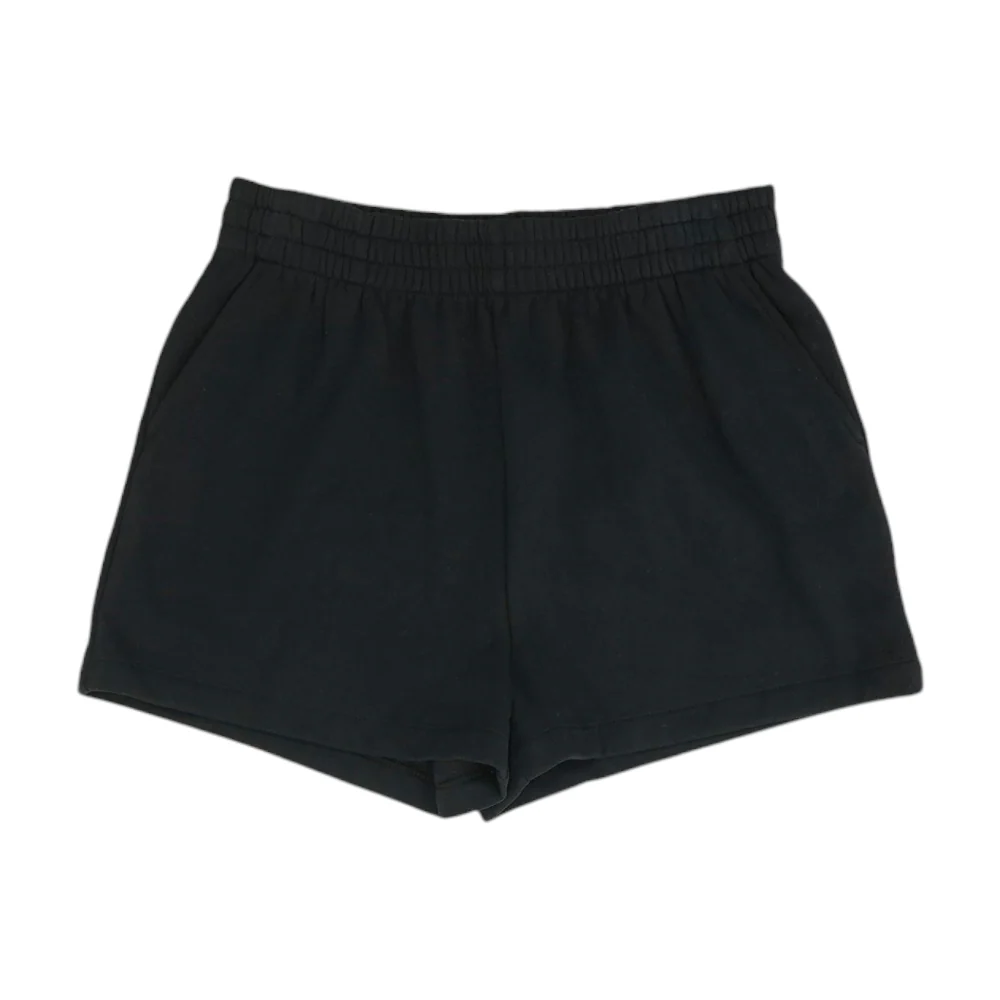Black Solid Active Shorts