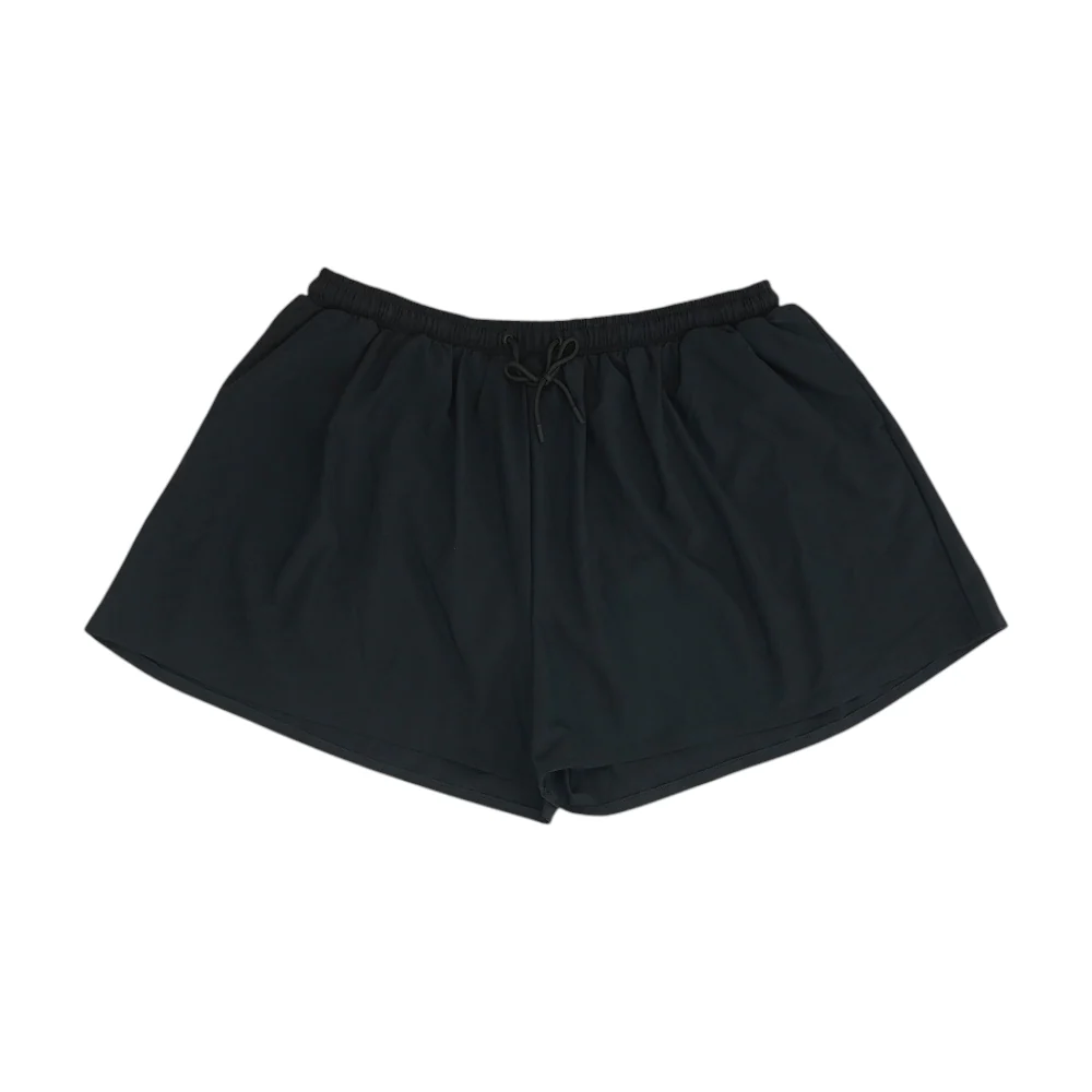 Black Solid Active Shorts