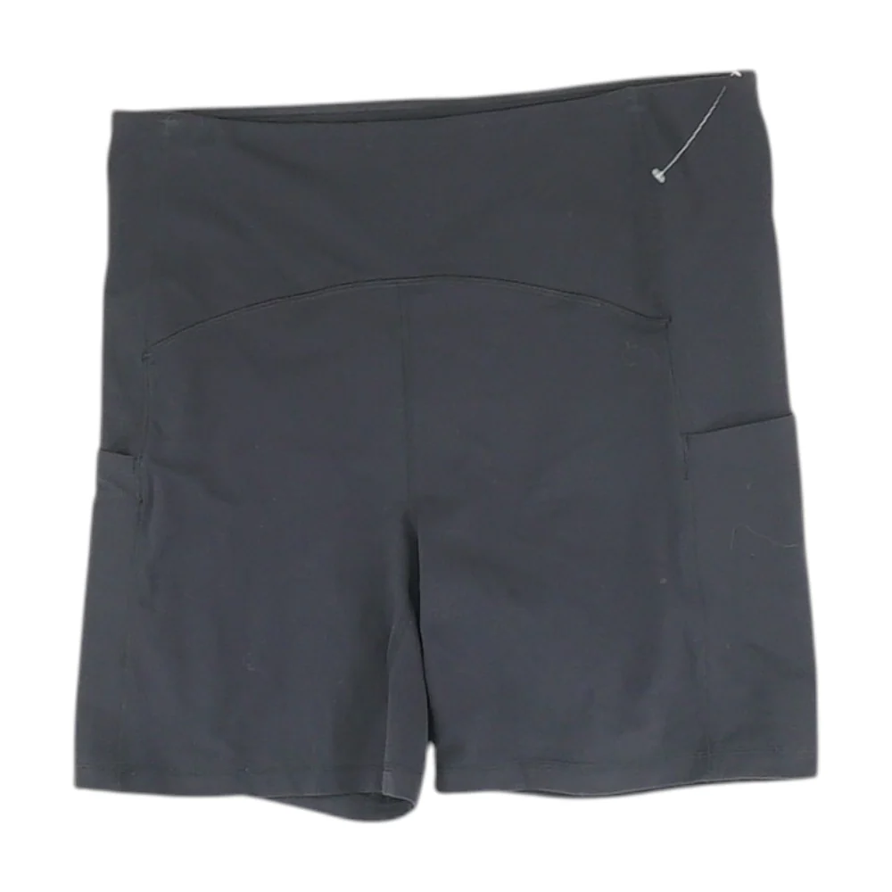 Black Solid Active Shorts