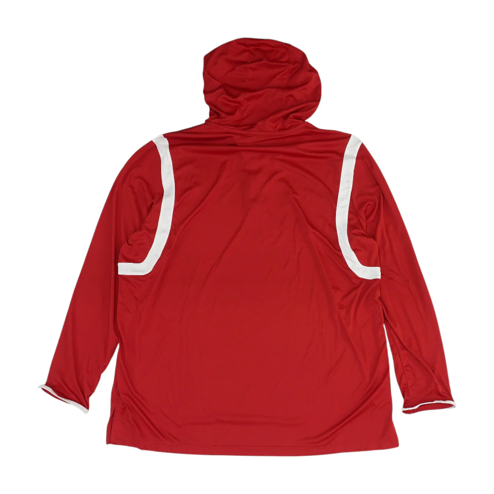 Red Color Block Hoodie Pullover - Image 2