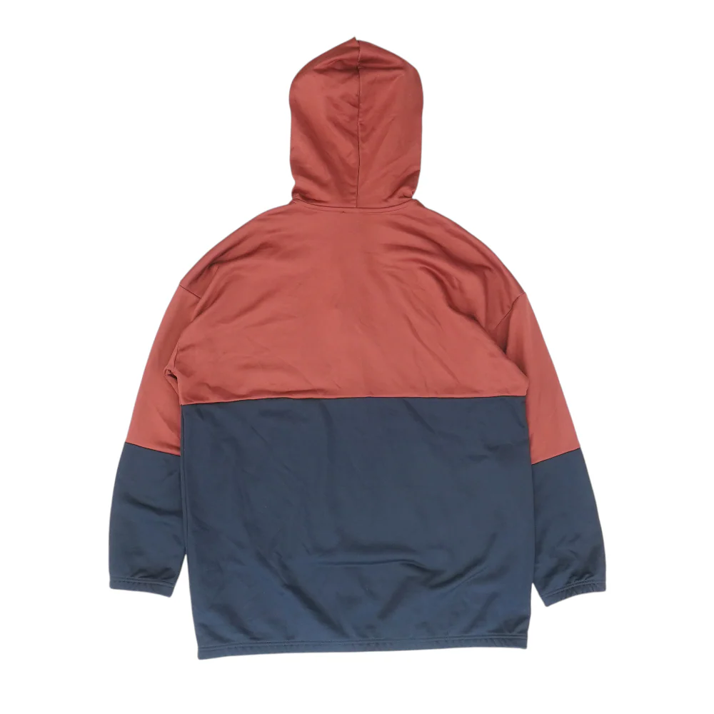 Burgundy Color Block Hoodie Pullover - Image 2