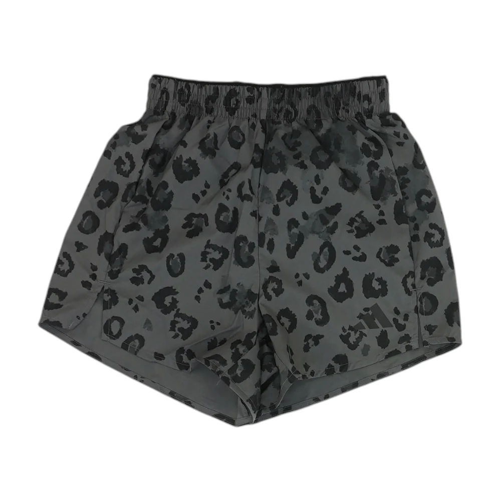 Gray Animal Print Active Shorts