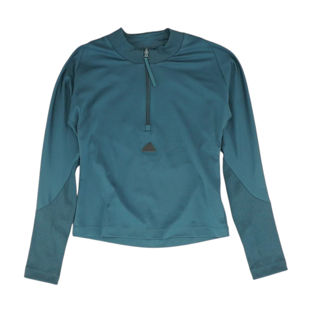 Teal Solid 1/4 Zip Pullover
