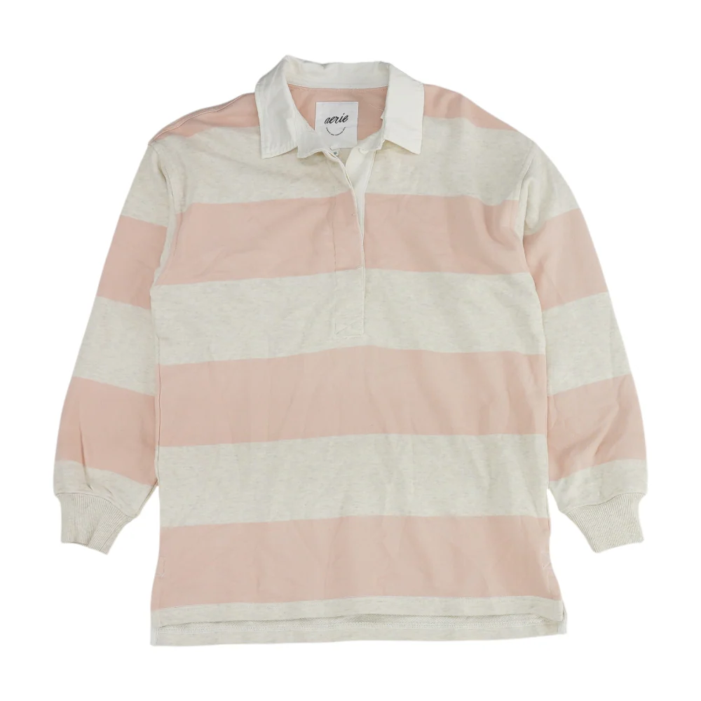 Pink Striped Sweatshirt Pullover