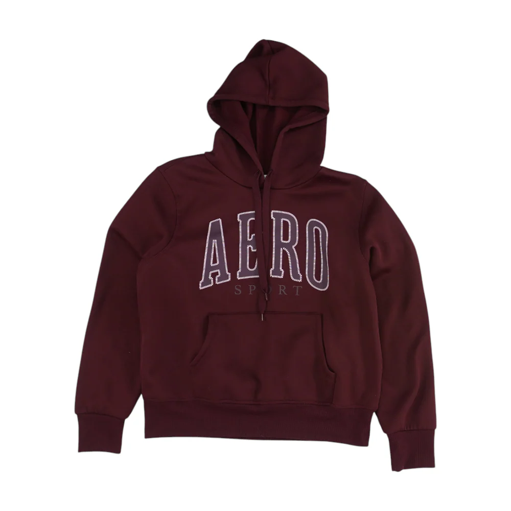 Maroon Solid Hoodie Pullover