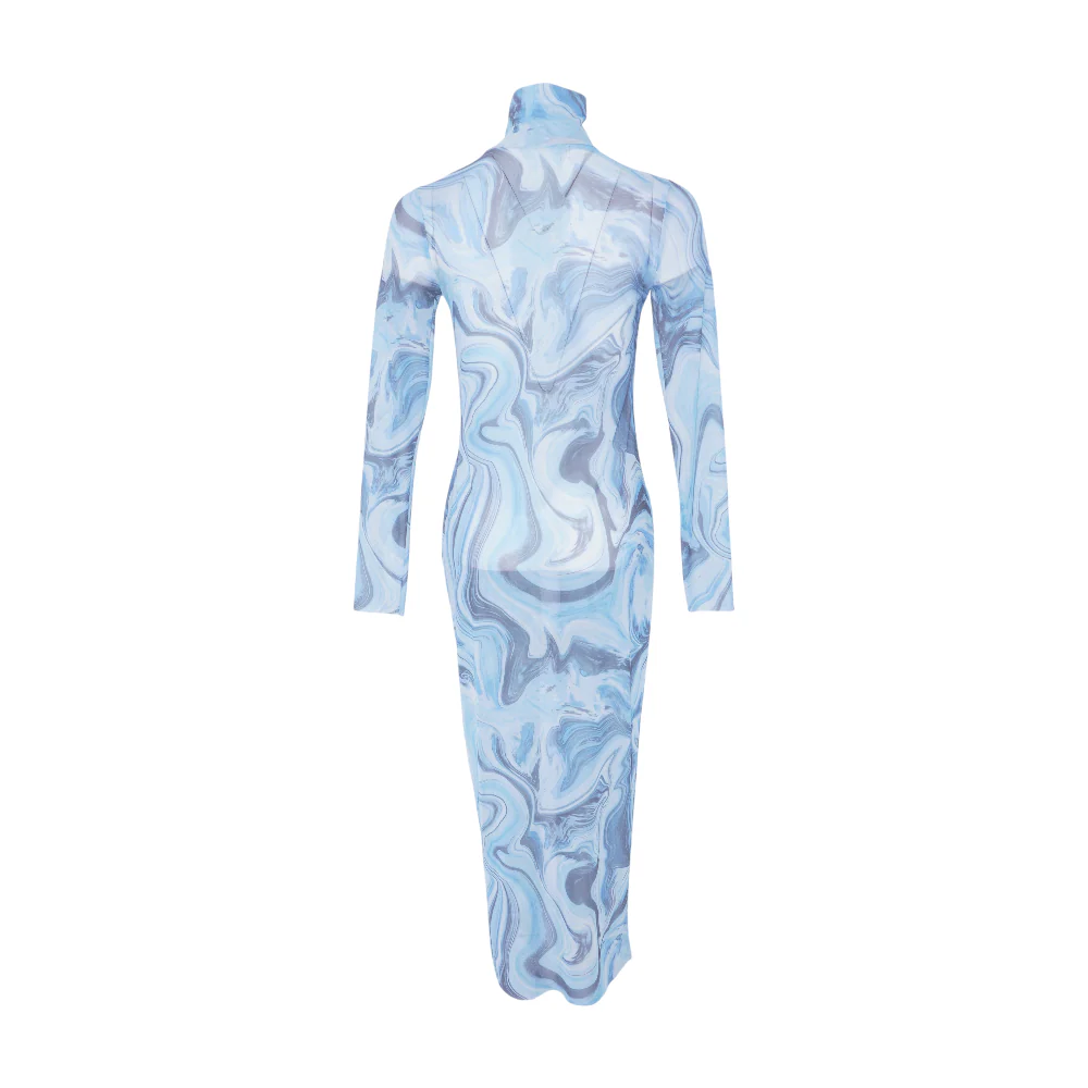 Blue Print Midi Dress - Image 2