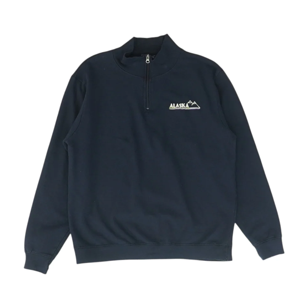 Navy Solid 1/4 Zip Pullover