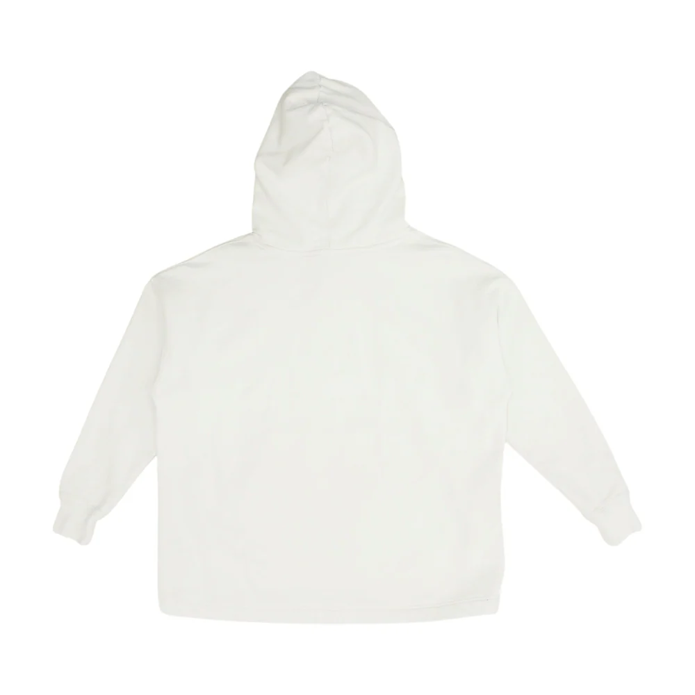 White Solid Hoodie Pullover - Image 2