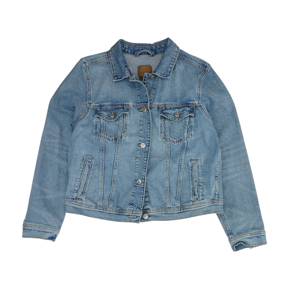 Blue Solid Denim Jacket