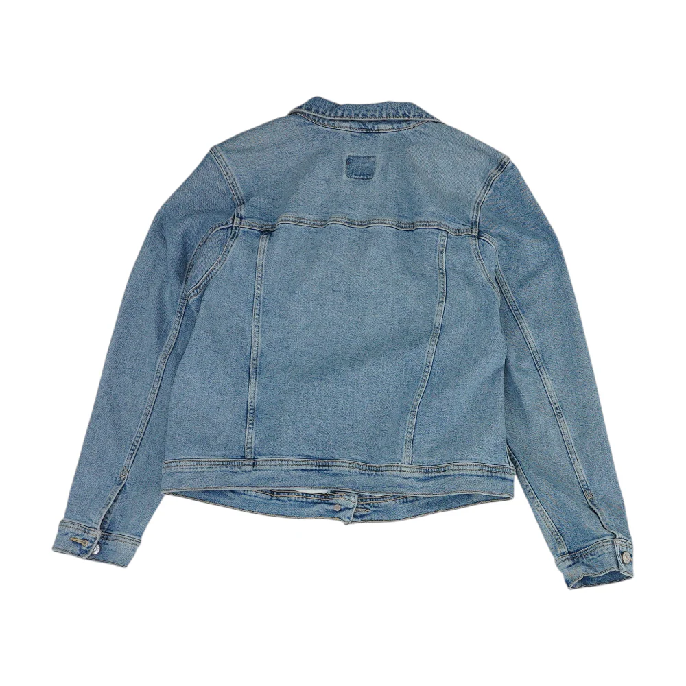 Blue Solid Denim Jacket - Image 2
