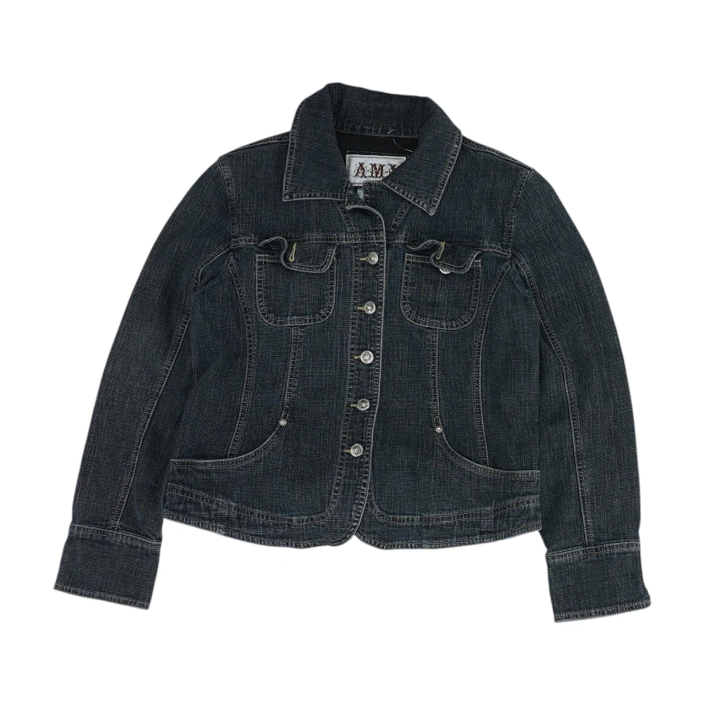 Blue Solid Denim Jacket