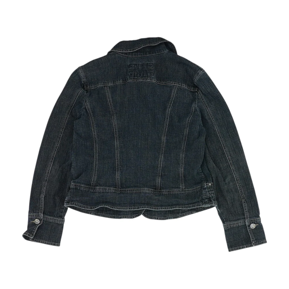 Blue Solid Denim Jacket - Image 2